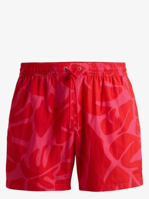 BOSS short de bain à imprimé végétal