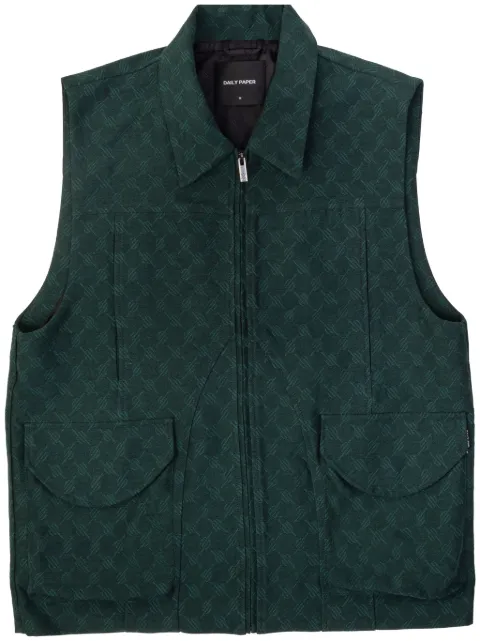 Daily Paper Benji monogram zip-up vest