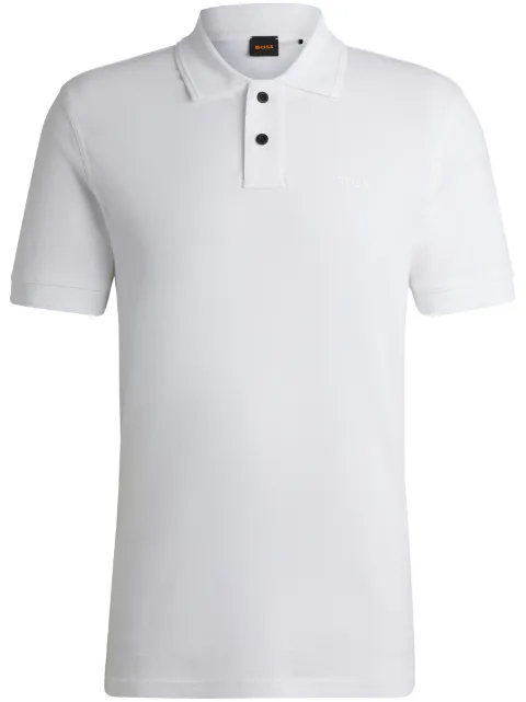 BOSS logo-print cotton polo shirt