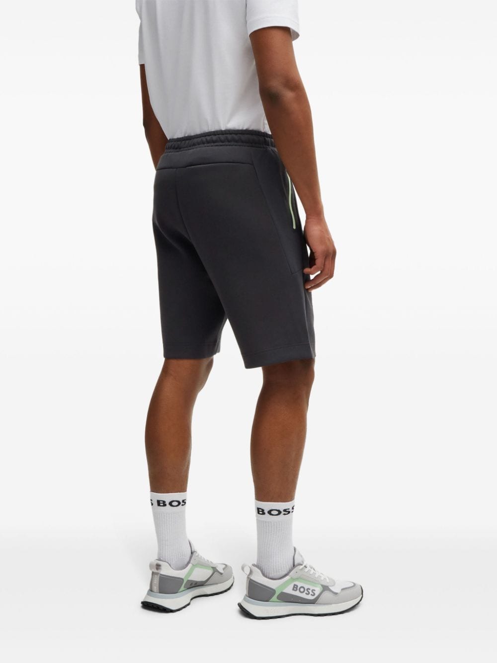 Shop Hugo Boss Logo-appliqué Track Shorts In Black