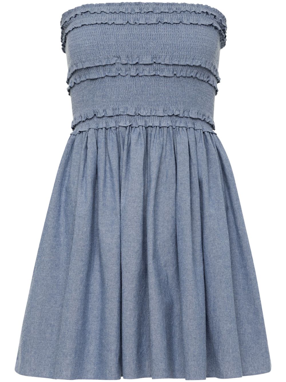 AZEEZA Chambray mini-jurk Blauw