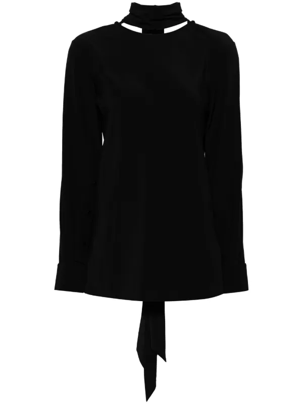 Helmut Lang detachable-scarf Silk Blouse Black FARFETCH IN