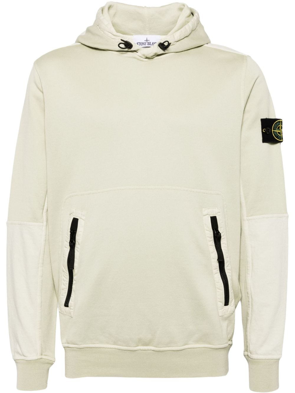 Stone Island Compass-patch cotton hoodie - Verde