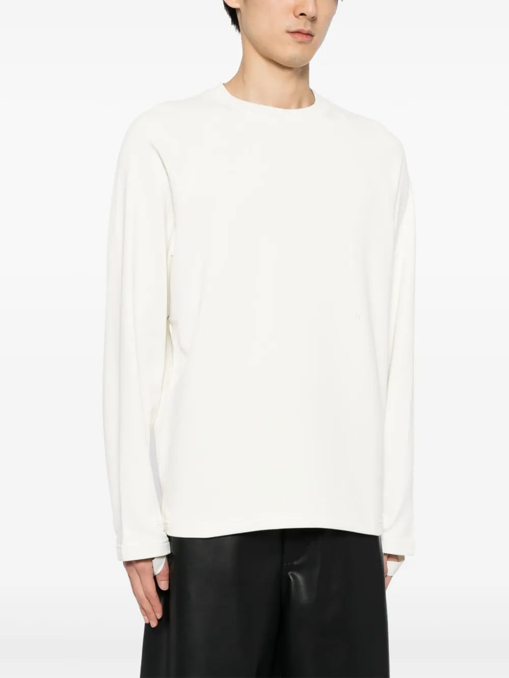Helmut Lang Crew-neck Cotton Jumper In Neutrals