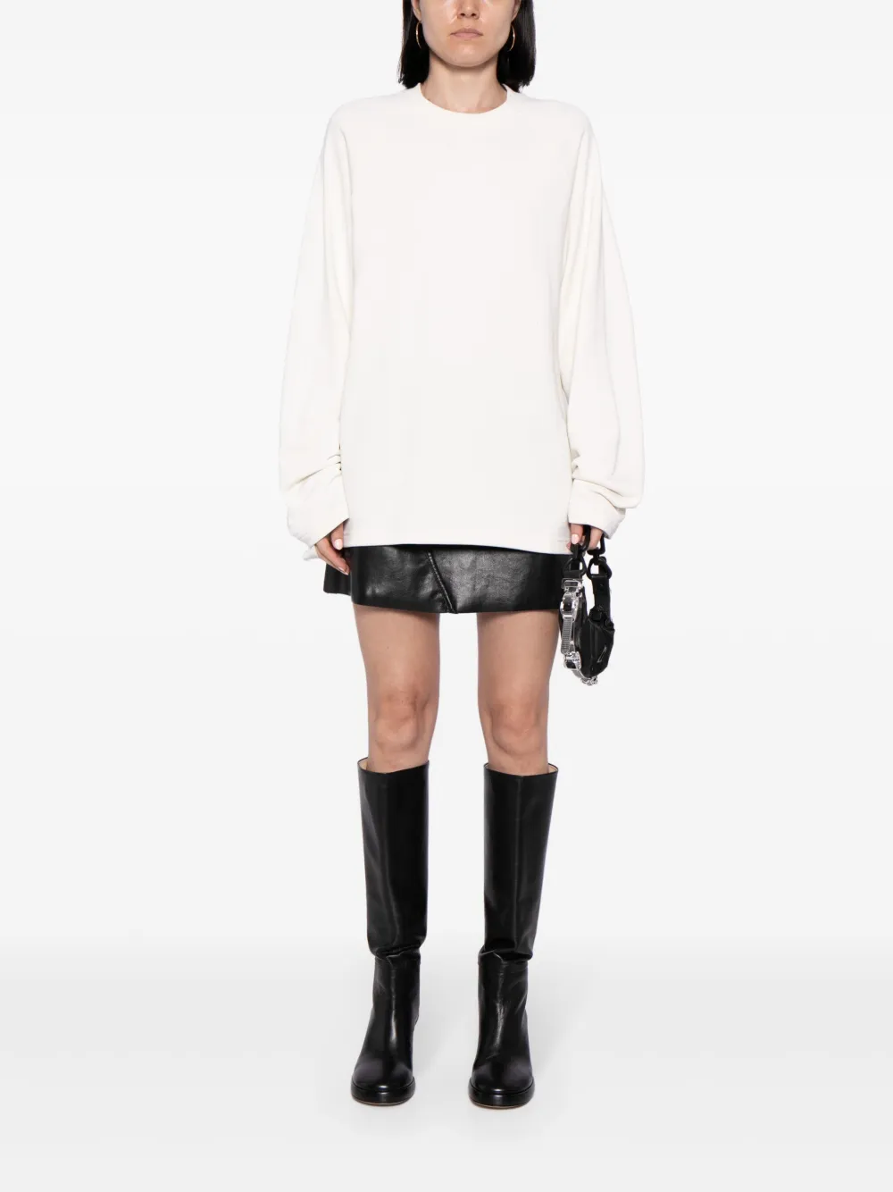 Helmut Lang Crew-neck Cotton Jumper In Neutrals