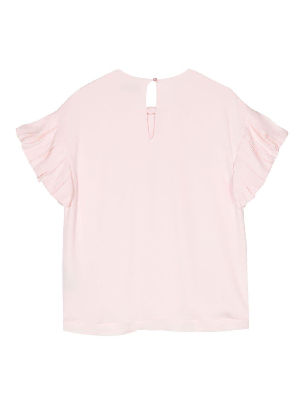 Dice Kayek ruffle-sleeve silk blouse - Roze