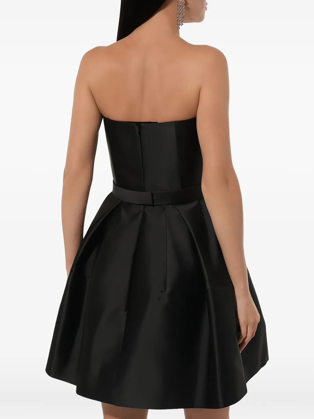 Dice Kayek Strapless Pleated Mini Dress In Black