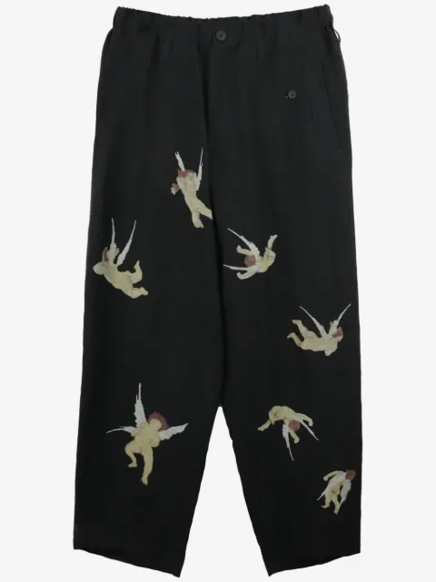 Yohji Yamamoto angel-print trousers
