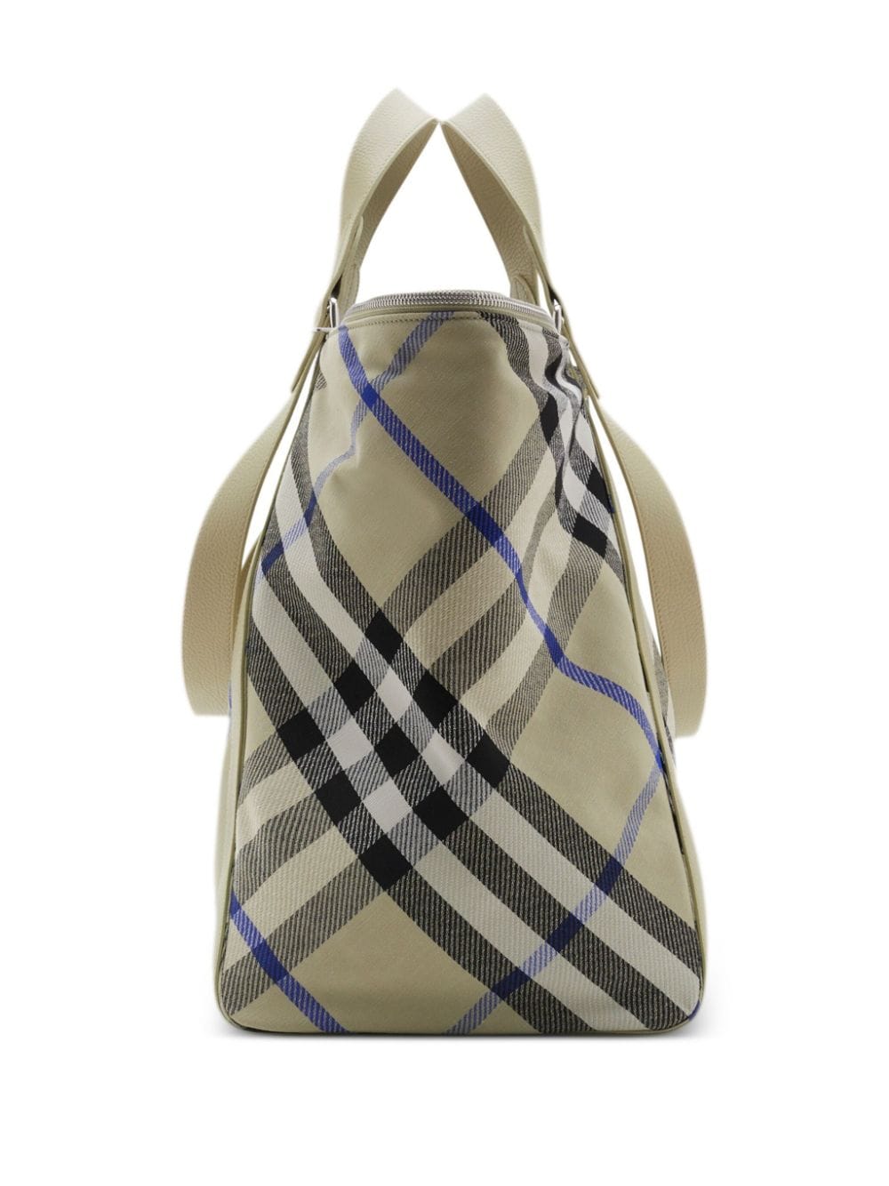Shop Burberry Festival Checked Tote Bag In Green