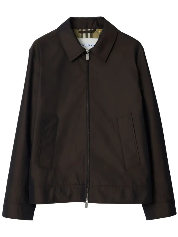 Burberry Harrington Cotton Shirt Jacket Brown FARFETCH PT