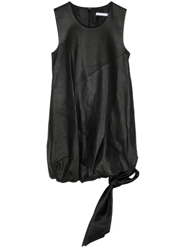 Helmut Lang Leather Puffball Minidress | Black