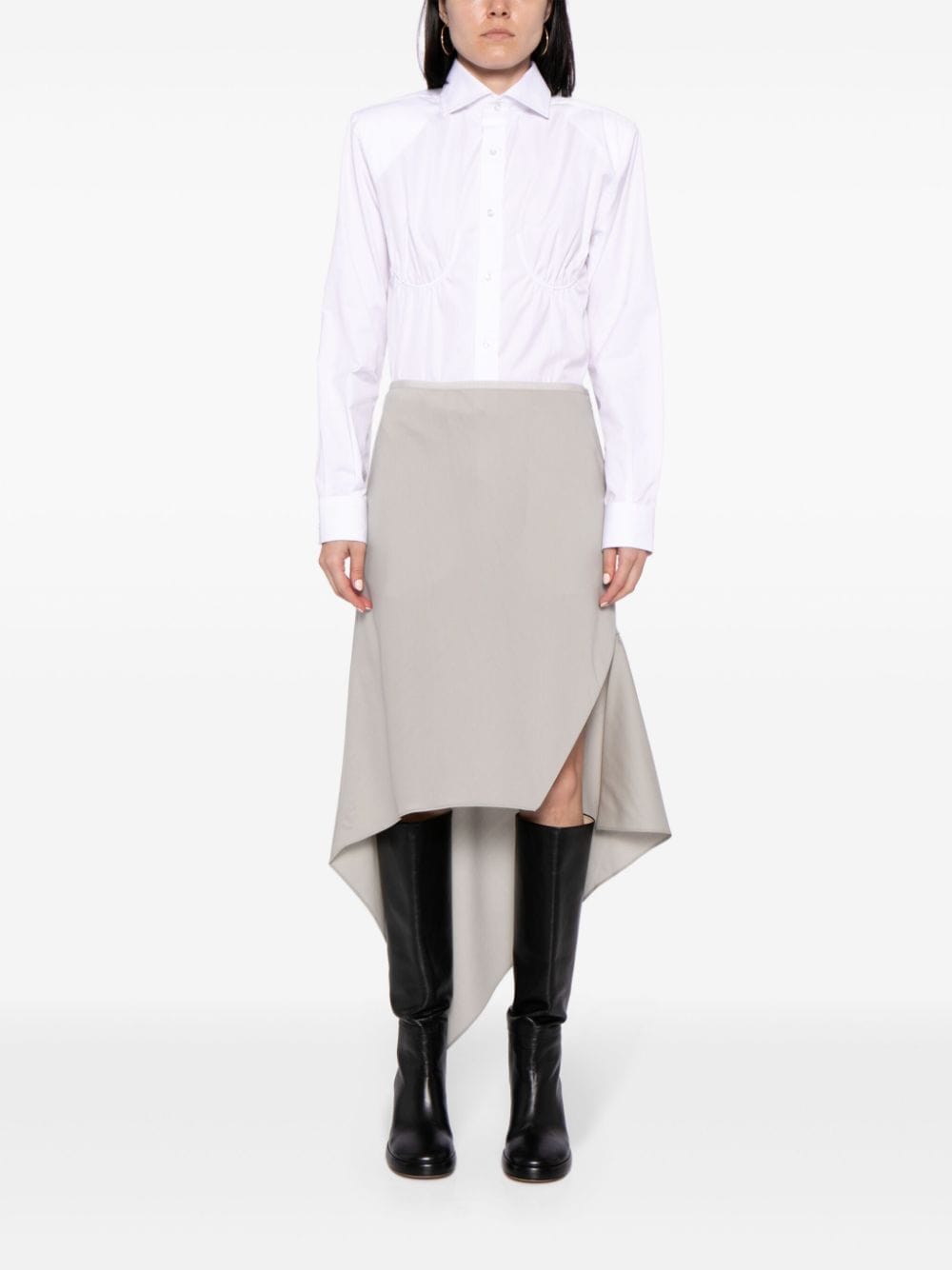 Image 2 of Helmut Lang asymmetric wool midi skirt