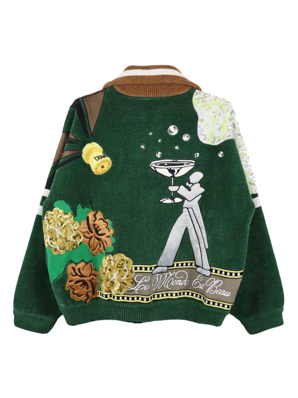 Shop Kenzo Party Logo-embroidered Bomber Jacket In Green