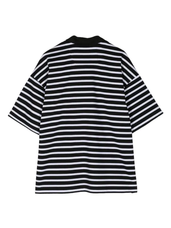 Juun.J Striped Cotton T-shirt | Black | FARFETCH JO 