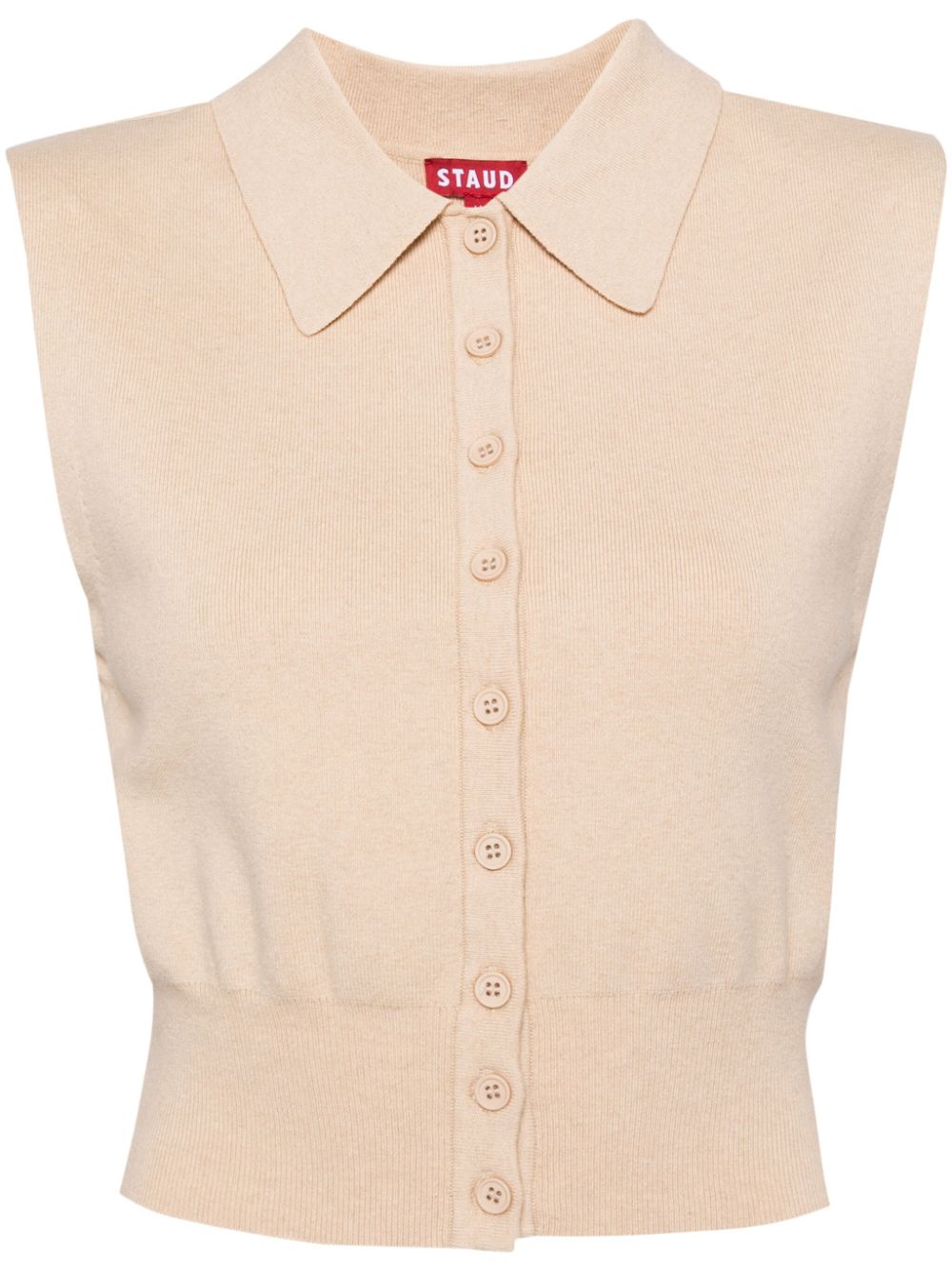 STAUD Nola cotton-blend top - Neutrals