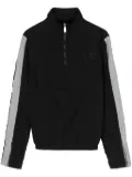 Off-White logo-embroidered half-zip jacket - Black