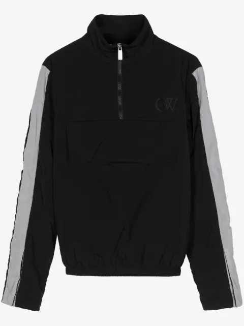 Off-White logo-embroidered half-zip jacket