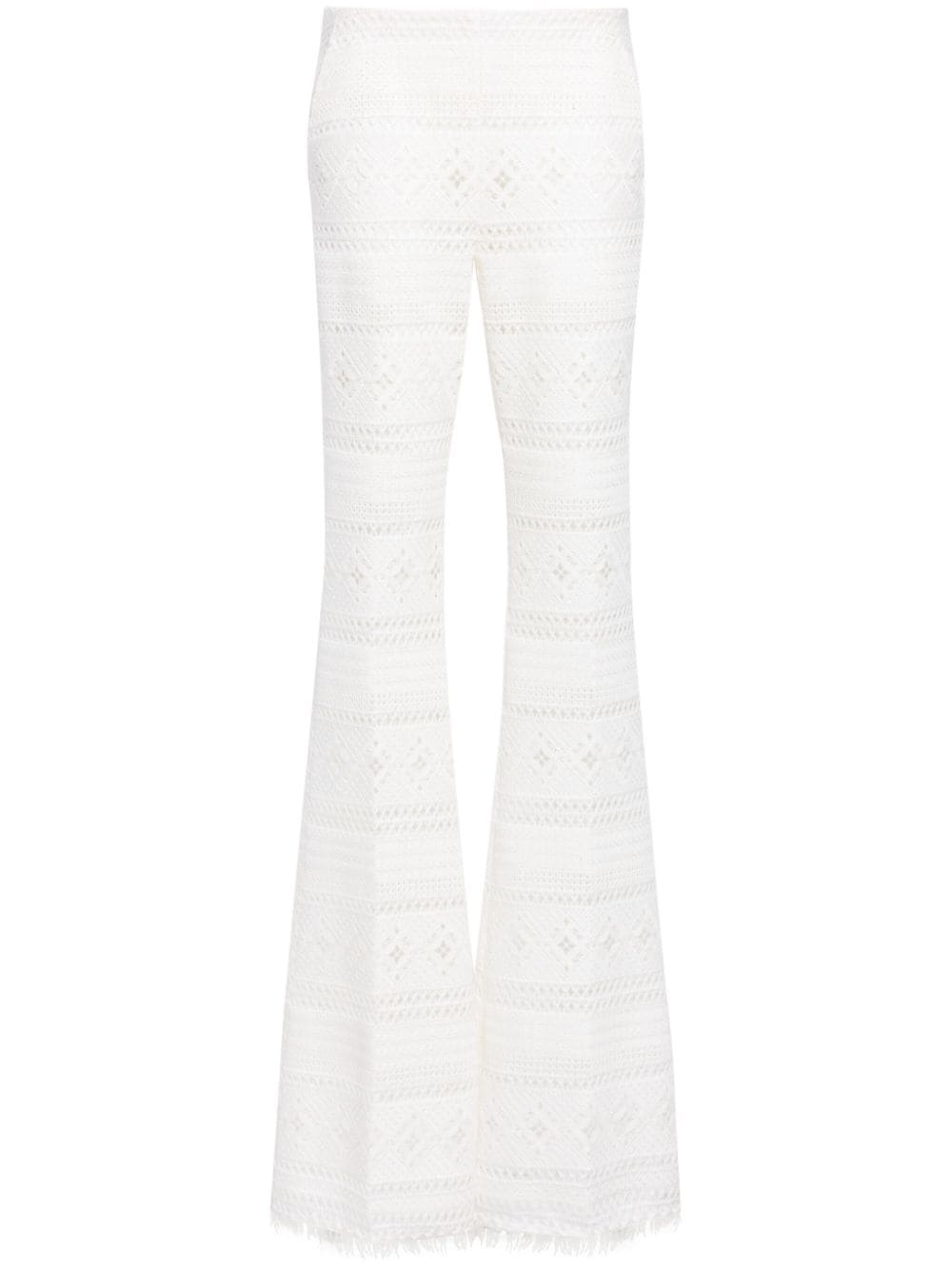 Ermanno Scervino Crochet Flared Trousers In White