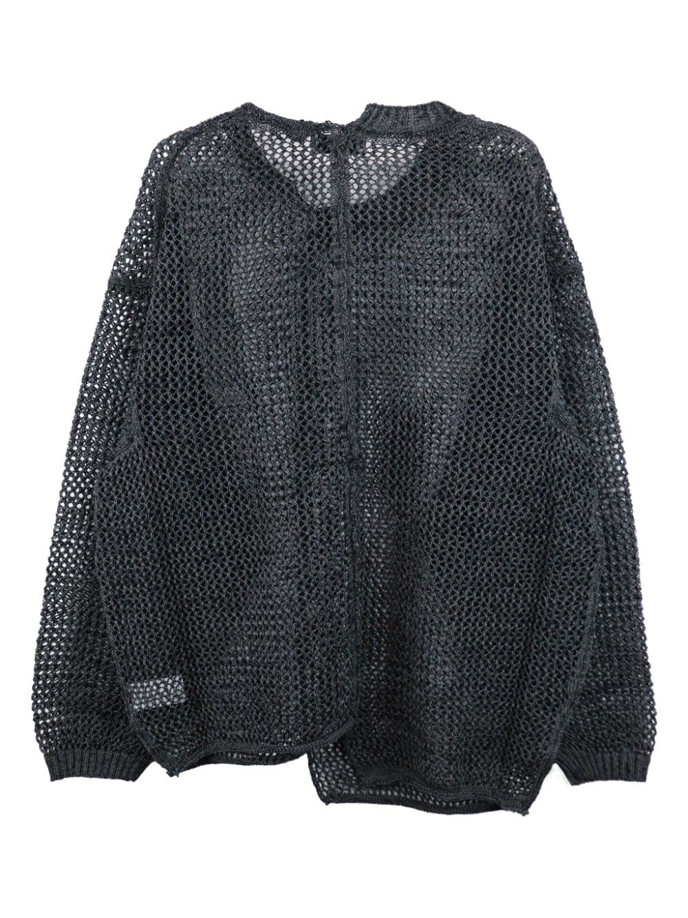 Yohji Yamamoto Katoenen trui met asymmetrische afwerking Zwart