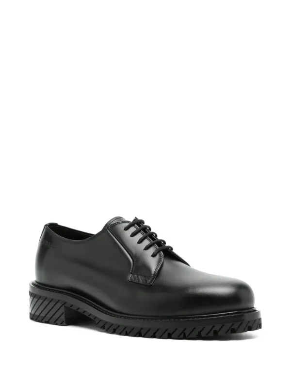 Off-White Military Leather Derby Shoes | Black | FARFETCH