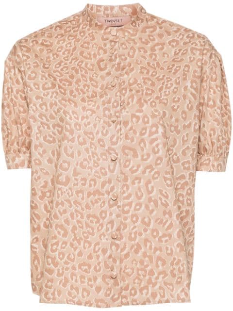 TWINSET animal-print cotton shirt