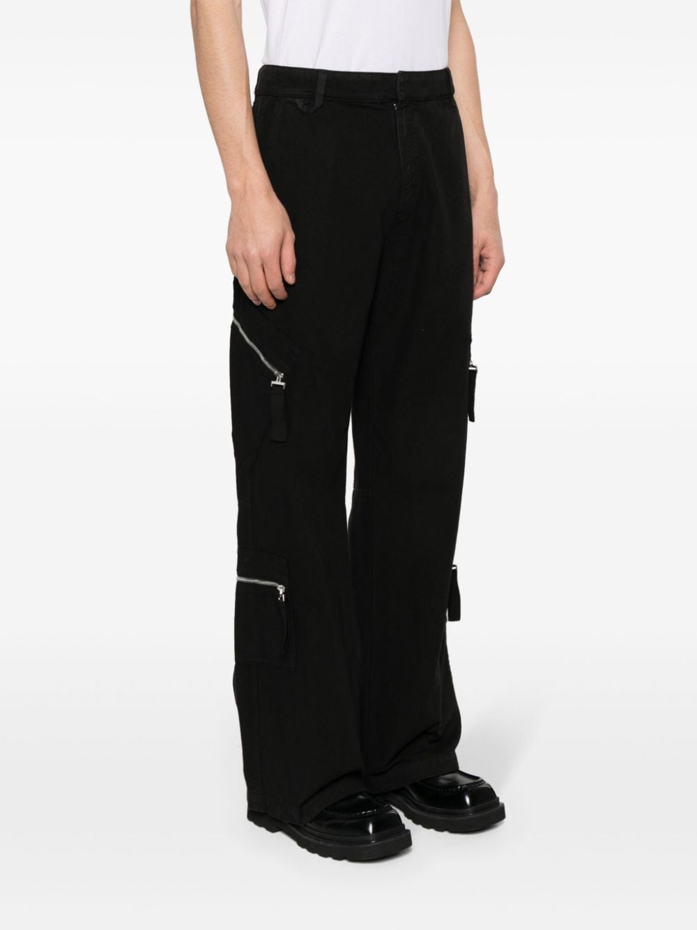 Shop Jacquemus Le Cargo Marrone Straight-leg Trousers In 黑色