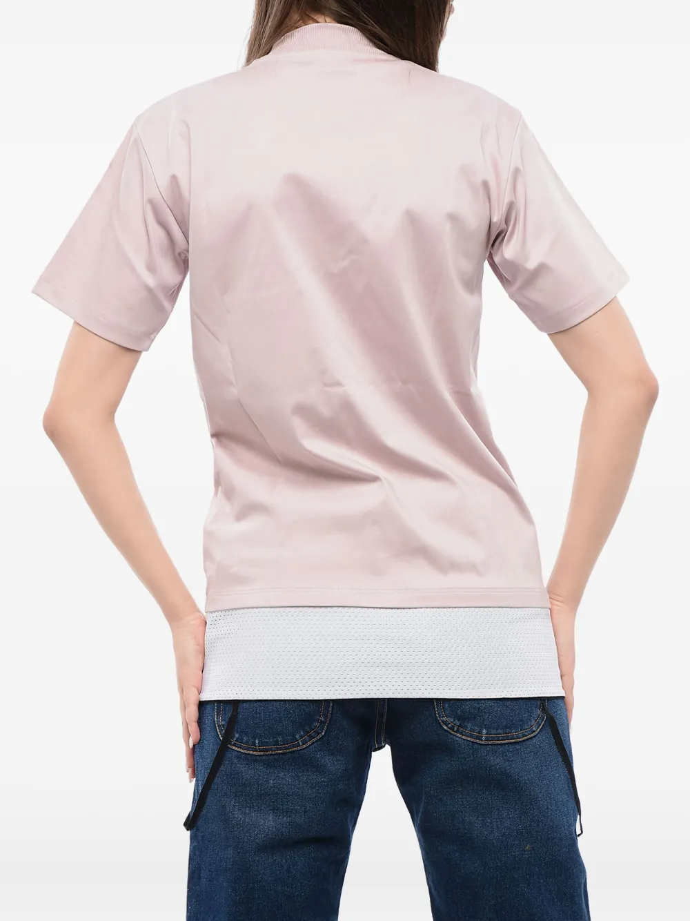 Off-White T-shirt met geborduurd logo Roze