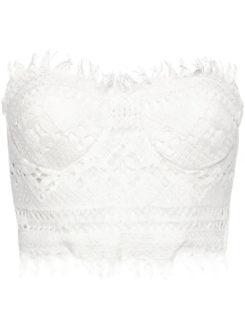 Ermanno Scervino blusa corta con bustier de crochet
