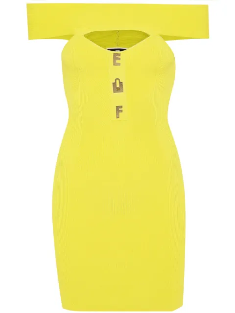 Elisabetta Franchi logo-lettering ribbed mini dress