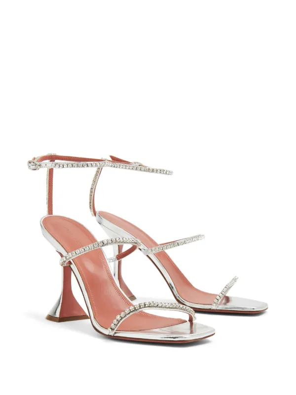 Amina Muaddi Gilda 95mm crystal-embellished Sandals | White