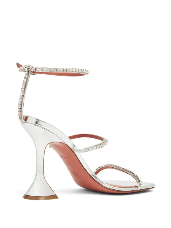 Amina Muaddi Gilda 95mm crystal-embellished Sandals | White