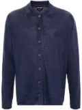 Giorgio Armani classic-collar fine-knit shirt - Blue