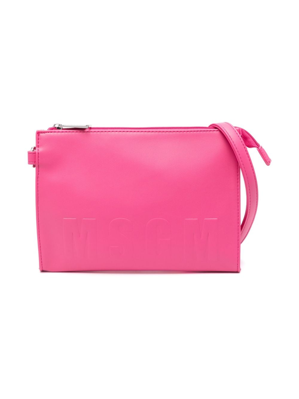 MSGM Kids logo-embossed shoulder bag - Rosa