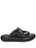 Vic Matie slogan-print leather slides - Black