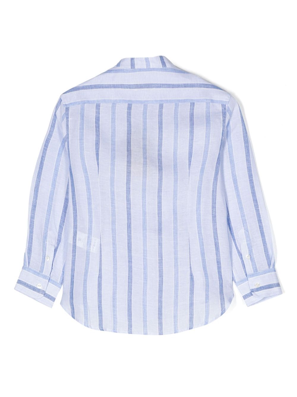 ETRO KIDS striped linen shirt - Blauw