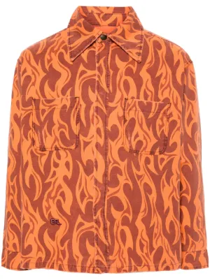 Sunflower Animal CPO Shirt Jacket | Brown | FARFETCH