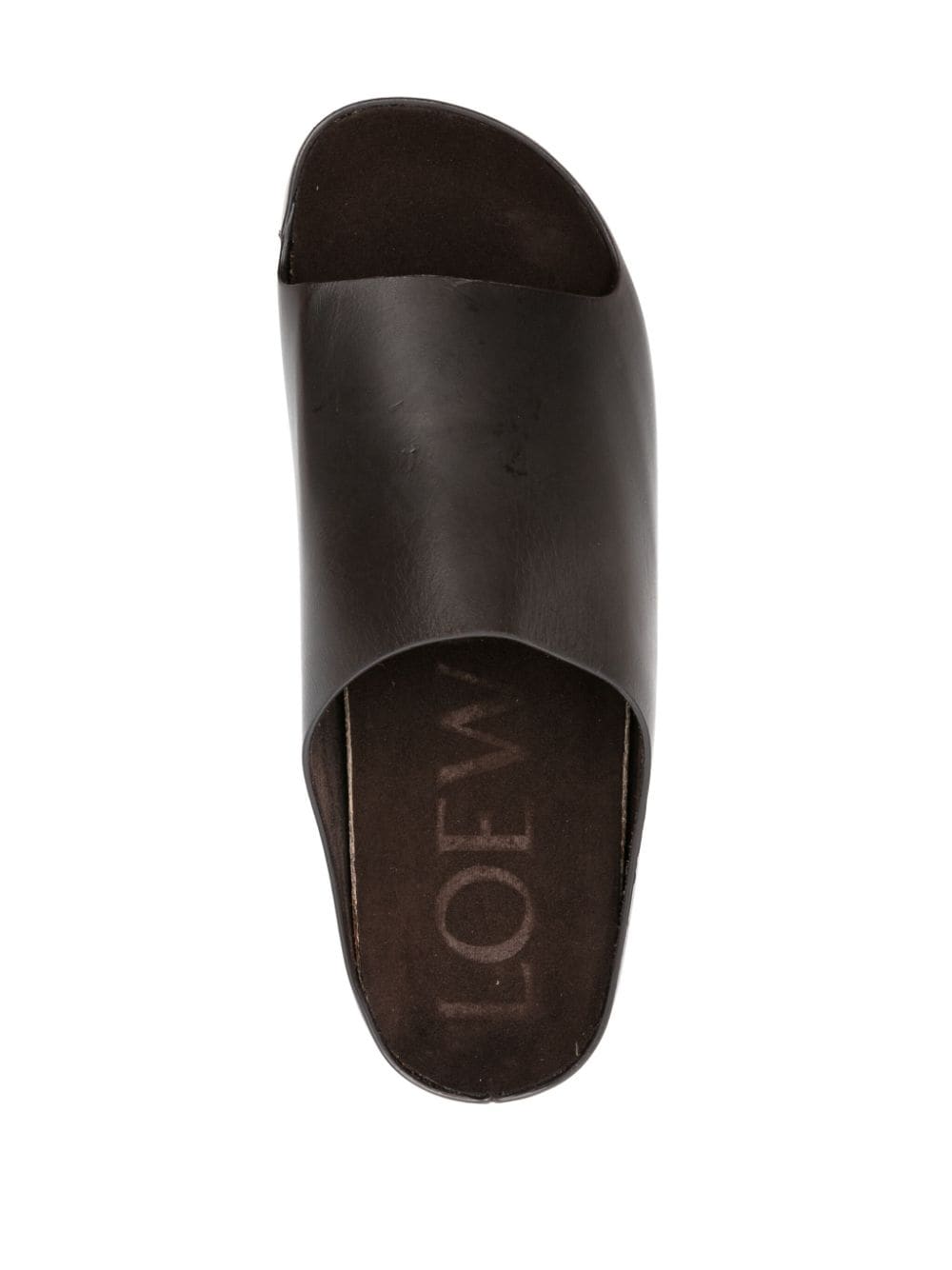 Shop Loewe Lago Leather Sandals In Brown