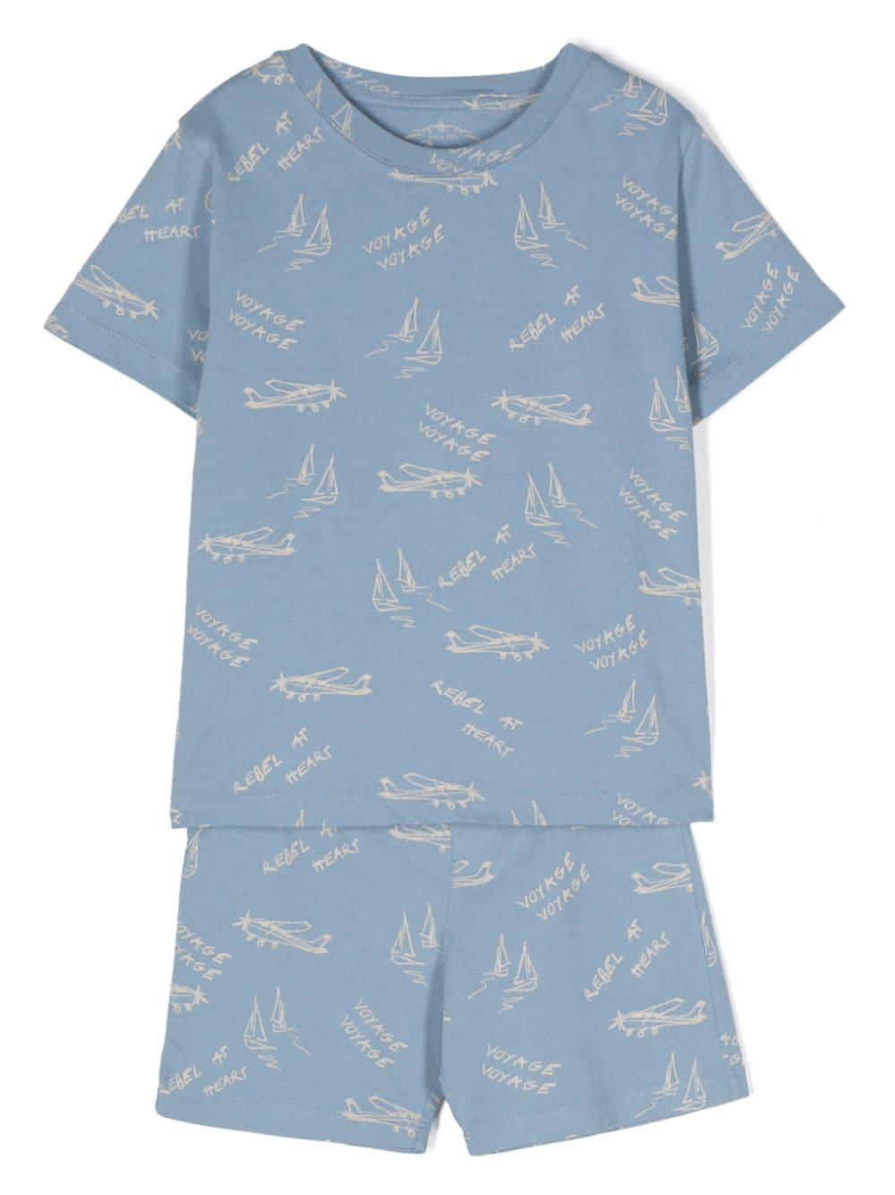 Bonpoint Kids' Flaubert Cotton Shorts Set In Blue