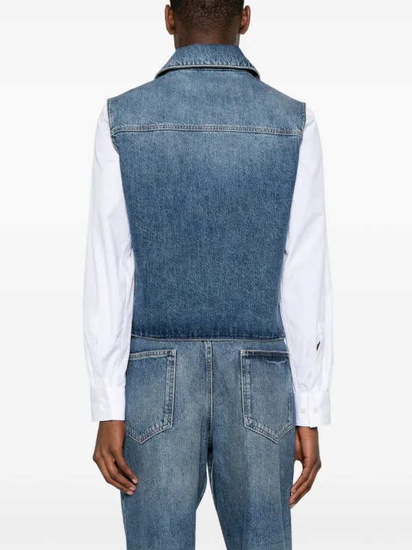 Givenchy logo-embroidered Denim Vest | Blue | FARFETCH
