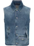 Givenchy logo-embroidered denim vest - Blue