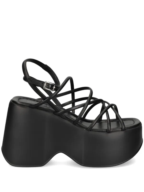 サンダル・ミュール VIC MATIE Women Sandals L1G3766DG42G200101 Black Vic Matie touch-strap Leather Sandals | Black | FARFETCH