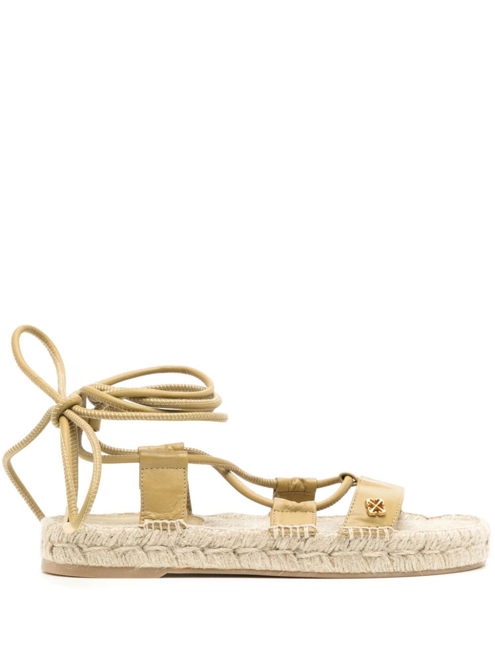 Off-white Arrows-plaque Lace-up Espadrilles In Green