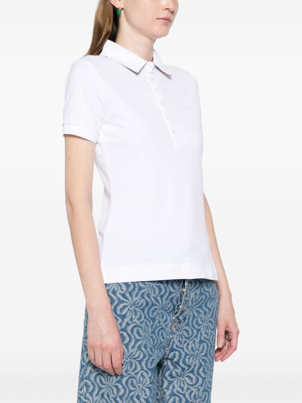 Shop Barbour Logo-embroidered Cotton Polo Top In White