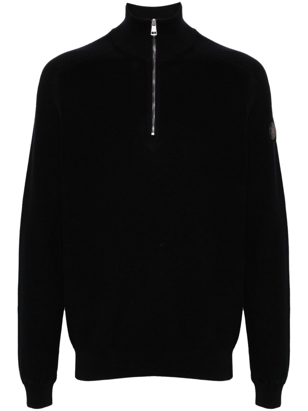 mock-neck zip-up jumper