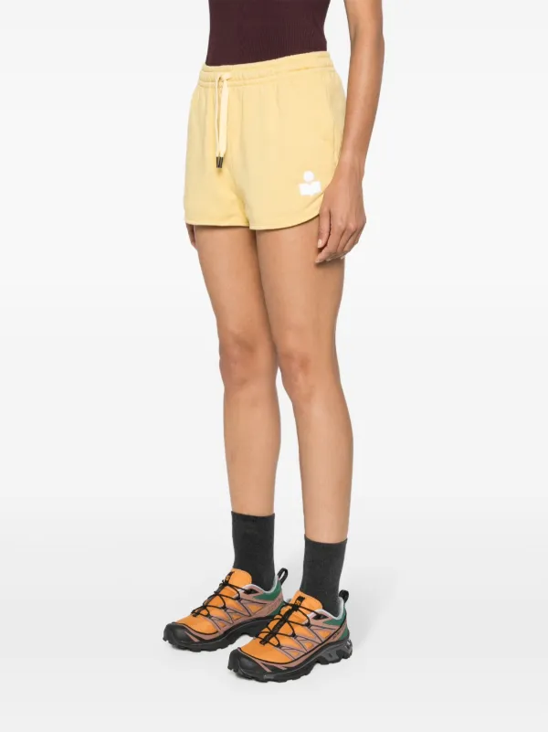 MARANT ÉTOILE Mifa logo-flocked Mini Shorts | Yellow MARANT ÉTOILE Mifa logo-flocked Mini Shorts | Yellow