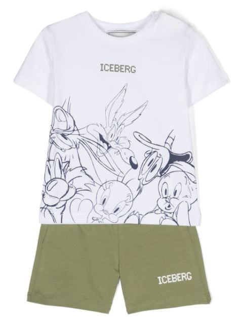 Iceberg Kids logo-print jersey shorts set