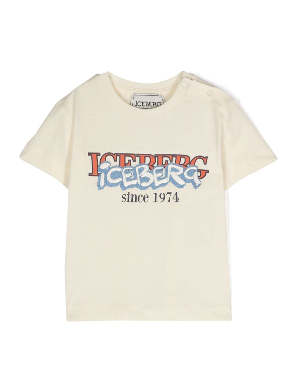 Iceberg Kids logo-print cotton T-shirt Geel