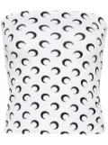 Marine Serre Crescent Moon-print tube top - White