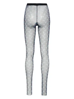 【MARINE SERRE】モノグラムタイツ MOONOGRAM-FLOCKED MESH TIGHTS（タイツ/ストッキング）｜MARINE