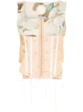 Marine Serre Upcycled cotton corset top - Neutrals